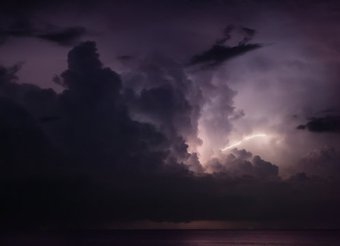 lightning above the sea