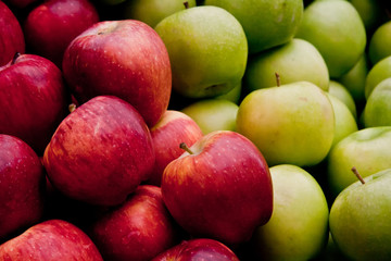 Fresh Organic Red and Green Apples