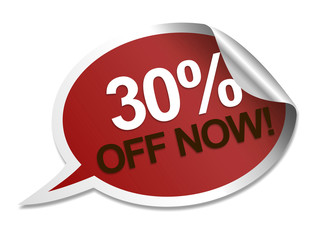 30% off speech bubble