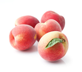 Fototapeta na wymiar peaches on white background