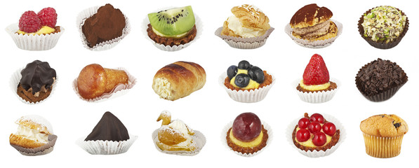 Diversity of pastry decorated with fruit - 33514827