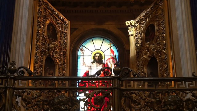 The interior of an orthodox church