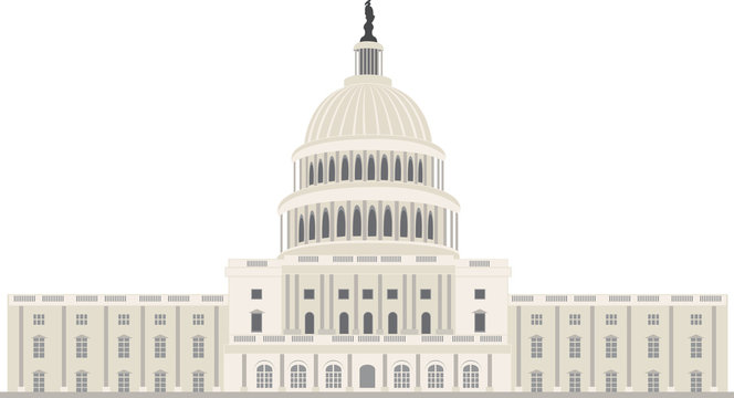 Capitol Building In Washington, Vector