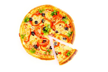 tasty pizza isolated on white