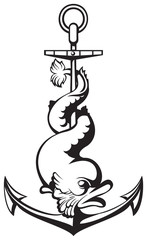 anchor and dolphin