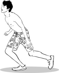 black and white guy catches a ball