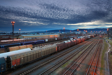 Freight Station with trains