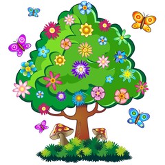 Primavera-Frühlingsbaum-Vektorbaum