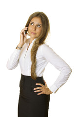Fototapeta premium Attractive business woman talking on the phone