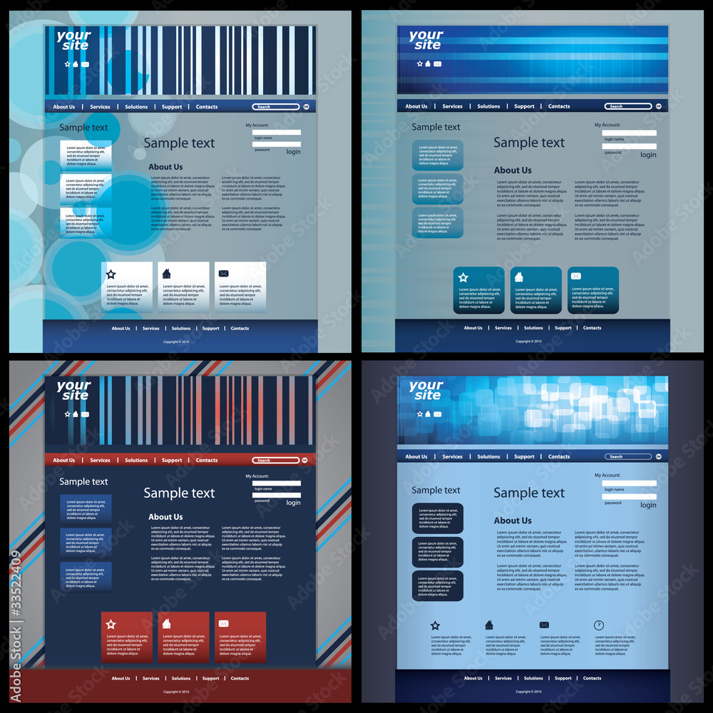 Poster abstract business web site design template vector