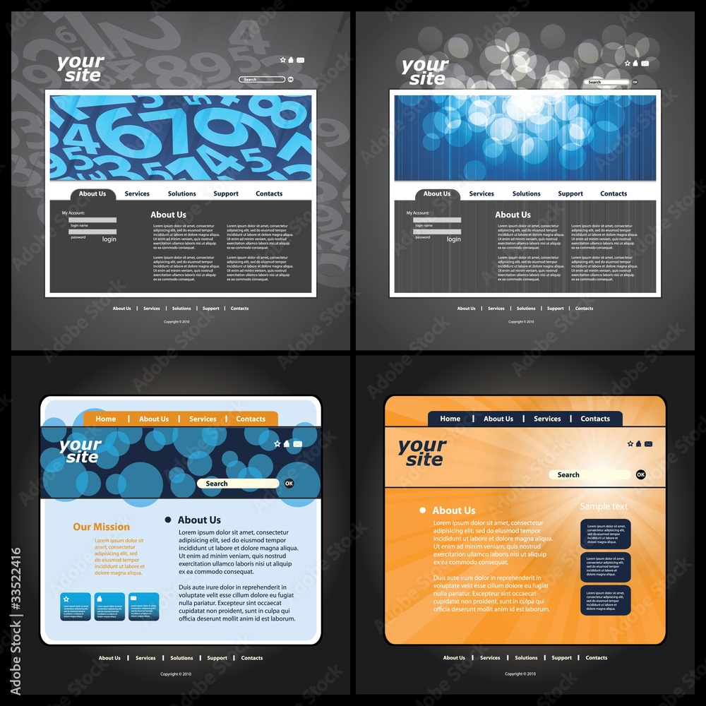 Poster abstract business web site design template vector