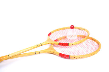 badminton rackets and volan