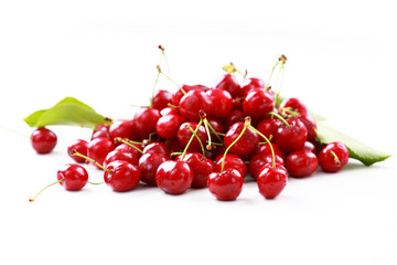 Cherry on white background