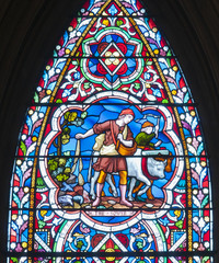 The Sower stained glass window