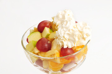 The cut vegetables with cream