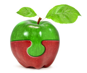 apple collage isolated on white