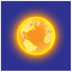 Planet in heat.Vector