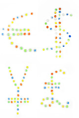 money sign made of glass