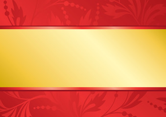 Naklejka na ściany i meble vector red card with golden center