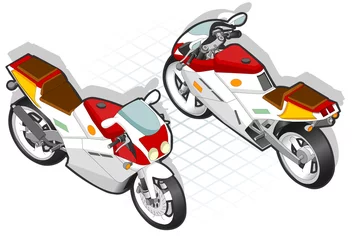 Cercles muraux Moto Moto isométrique