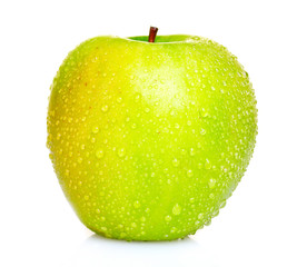 beautiful green apple isolated on white
