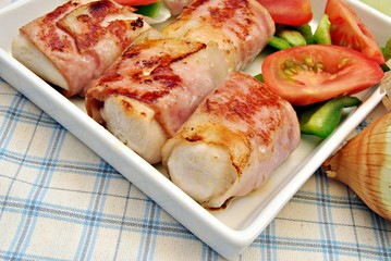 Brocheta de carne y verdura