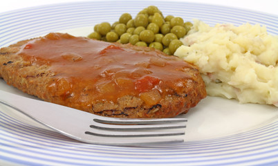 Meatloaf meal with fork