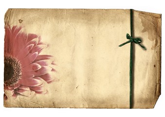 old paper with flower