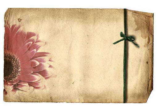 old paper with flower