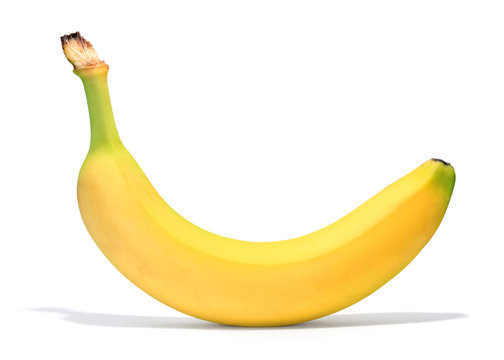 banana over white background
