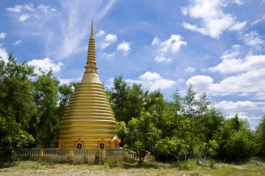 Thai Temple And Nice Blue Ky