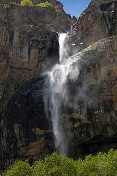 Waterfall Gorge Belagorka. Kyrgyzstan. © artlosk