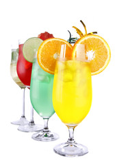 Isolated drinks on white background