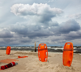 lifeguard equipment on the beach