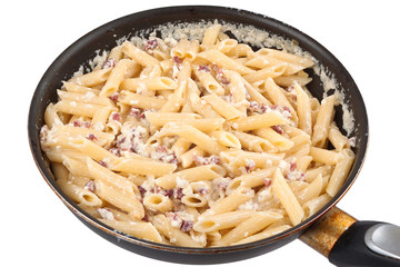 Carbonara pasta in a pan