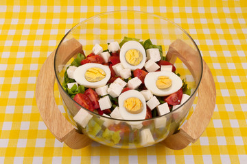 Fresh salad with eggs