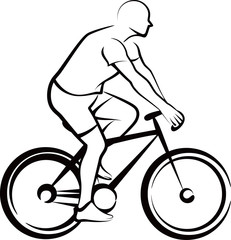 Obraz premium simple illustration with a bicycler