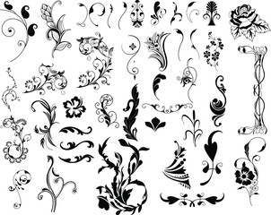 Vignette Swirl Floral Elements