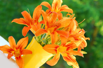 orange day-lily bouquet