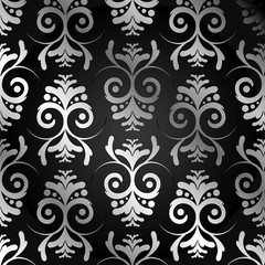 Tapete schwarz silber mit Ornamente