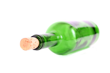 liegende Weinflasche