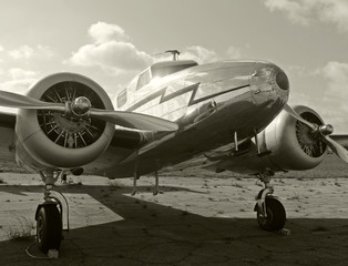 Old propeller airplane