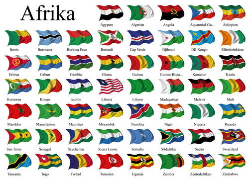 Länderflaggen Afrikas