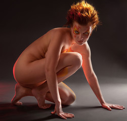 Naklejka premium beautiful woman with make-up