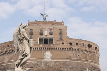 Ancient Roman Castel Sant' Angelo in Rome, Italy.