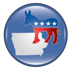 Democrat Iowa Button