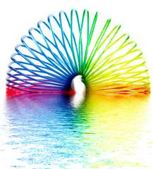 Anello di colori con riflesso in acqua