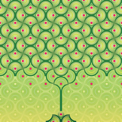 Seamless vector background - summer pattern - eden apple tree - 33553240