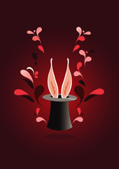 Hidden rabbit in a magic hat