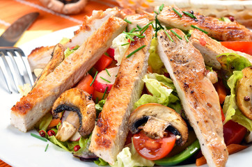 Muntermachersalat mit gegrilltem Bioputenfleisch